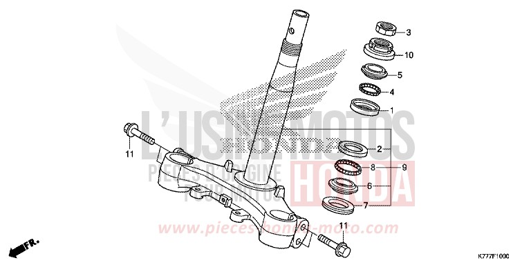 TIGE DE DIRECTION von SH125AD LUCENT SILVER METALLIC (NHB87) von 2019