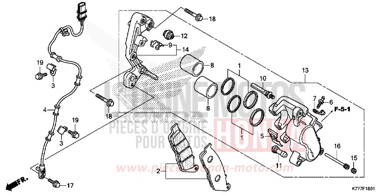 ETRIER DE FREIN AVANT (SH125AD/SH150AD) von SH125AD MAT CYNOS GRAY METALLIC (NH312) von 2019