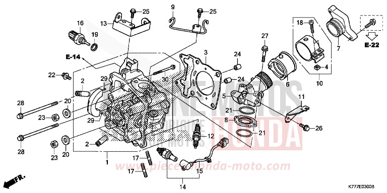 CULASSE von SH125AD PEARL SPLENDOR RED (R369) von 2019