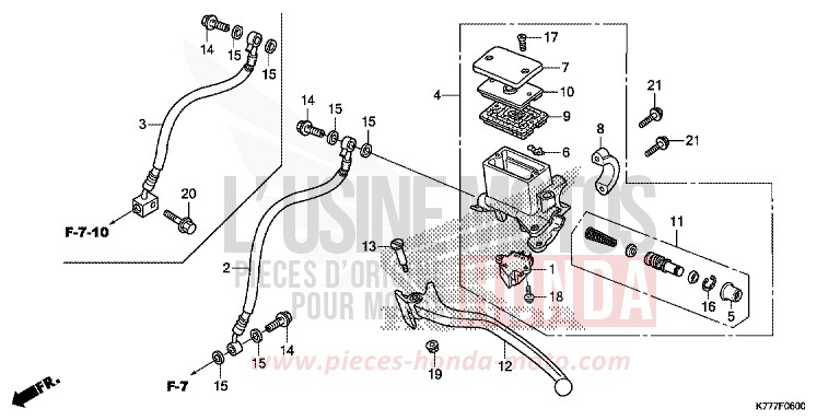 REAR BRAKE MASTER CYLINDER von SH125 PEARL SPLENDOR RED (R369) von 2019