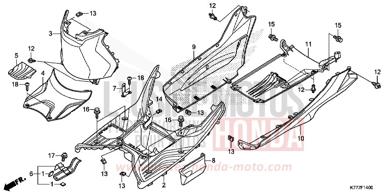 MARCHE DE PLANCHER von SH125AD PEARL SPLENDOR RED (R369) von 2019