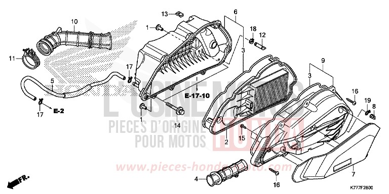 FILTRE A AIR von SH125AD PEARL SPLENDOR RED (R369) von 2019