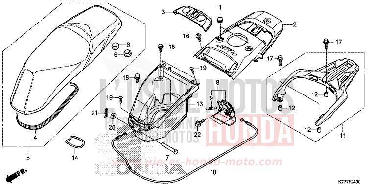 SITZ/HANDGEPAECKFACH von SH125 MAT CYNOS GRAY METALLIC (NH312) von 2019