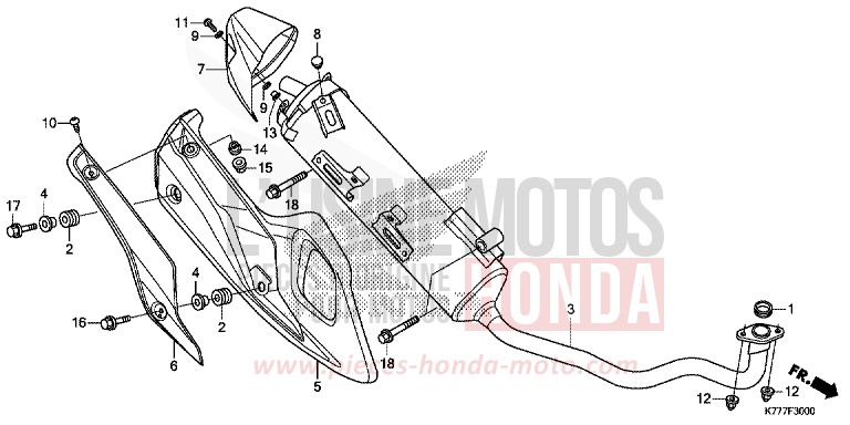 ABGAS-SCHALLDAEMPFER von SH125 MAT CYNOS GRAY METALLIC (NH312) von 2019