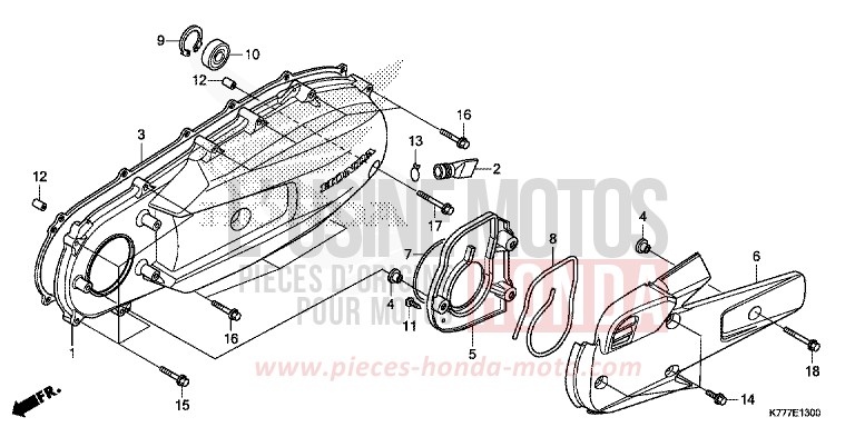 PANNEAU LATERAL GAUCHE von SH125AD PEARL SPLENDOR RED (R369) von 2019