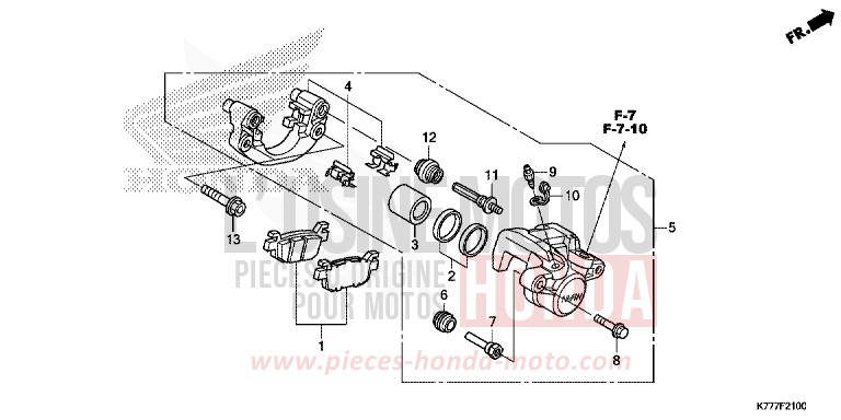 ETRIER DE FREIN ARRIERE von SH125AD PEARL SPLENDOR RED (R369) von 2019