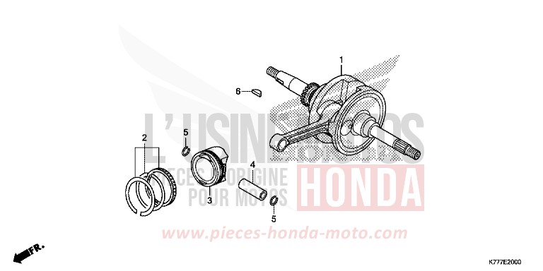 VILEBREQUIN/PISTON von SH125AD PEARL COOL WHITE (NHA16) von 2019