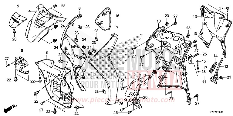 GAINE DE PROTECTION AVANT von SH125AD PEARL COOL WHITE (NHA16) von 2019