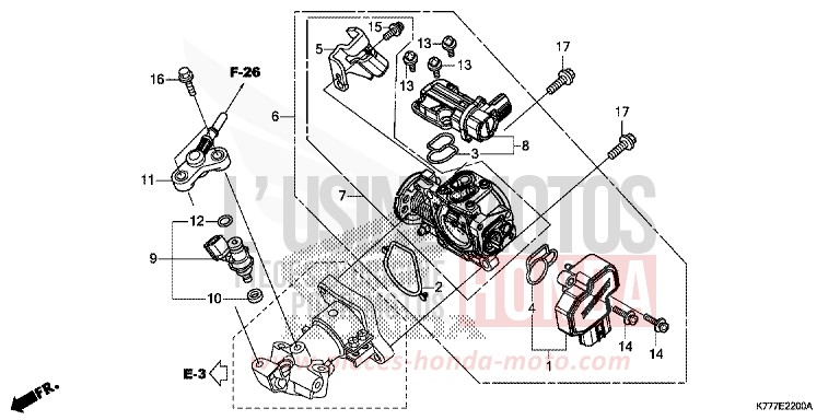 CORPS DE PAPILLON/INJECTEUR DE CARBURANT von SH125AD PEARL SPLENDOR RED (R369) von 2019