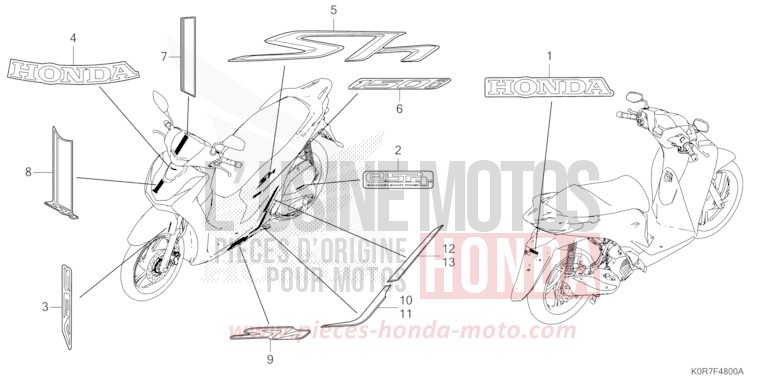 MARKE von SH125 PEARL SPLENDOR RED (R369) von 2020