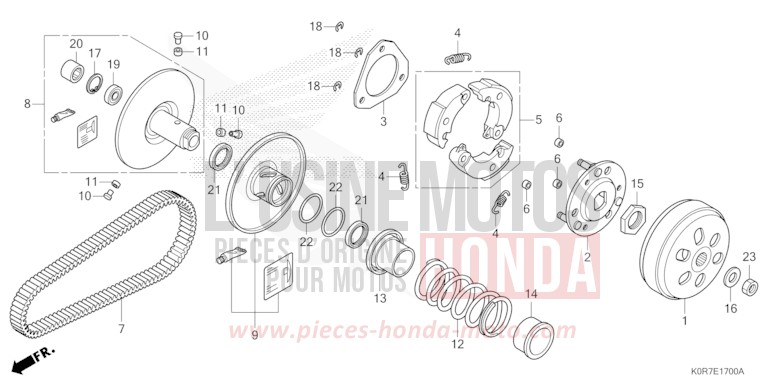 ABTRIEBSFLAECHE von SH125 PEARL SPLENDOR RED (R369) von 2020