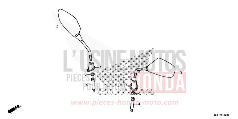 MIROIR von SH125 PEARL COOL WHITE (NHA16) von 2020