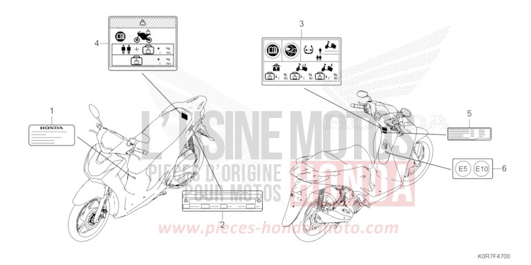 ETIQUETTE DE PRECAUTIONS von SH125AD PEARL COOL WHITE (NHA16) von 2020