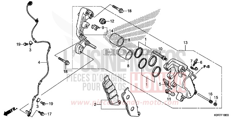 ETRIER DE FREIN AVANT von SH125AD PEARL NIGHTSTAR BLACK (NHA84) von 2022