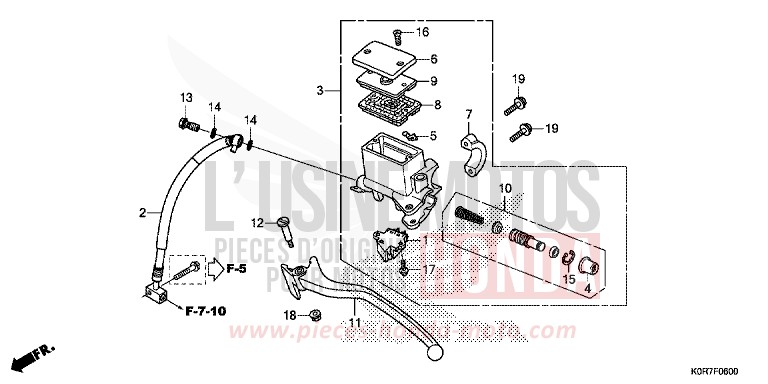 REAR BRAKE MASTER CYLINDER von SH125AD PEARL SPLENDOR RED (R369) von 2022