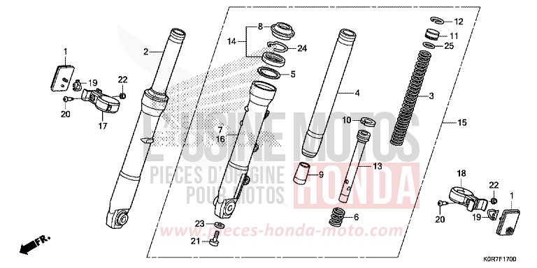 GABEL, VORNE von SH125 PEARL SPLENDOR RED (R369) von 2022