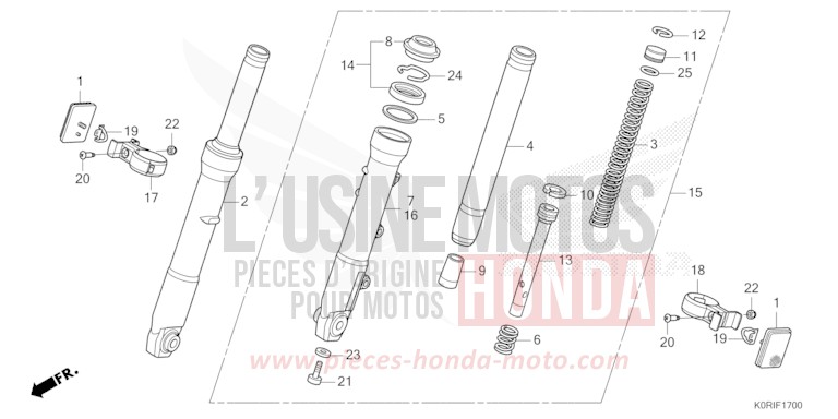 FOURCHETTE AVANT von SH125 MAT PEARL COOL WHITE (NHB44) von 2023