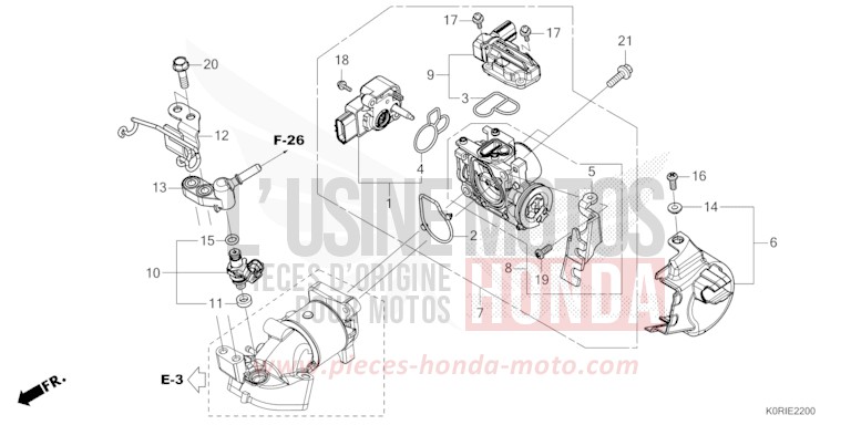 CORPS DE PAPILLON/INJECTEUR DE CARBURANT von SH125AD MAT PEARL PACIFIC BLUE (PB397) von 2023