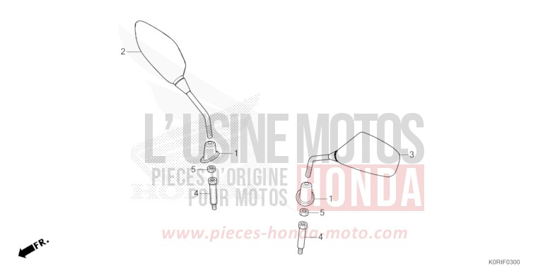 MIROIR von SH125 PEARL NIGHTSTAR BLACK (NHA84) von 2023