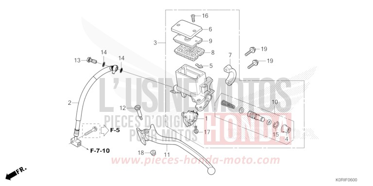 REAR BRAKE MASTER CYLINDER von SH125AD PEARL FALCON GRAY (NHC61) von 2023