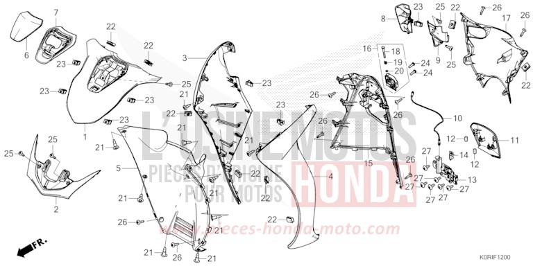 GAINE DE PROTECTION AVANT von SH125AD PEARL FALCON GRAY (NHC61) von 2023