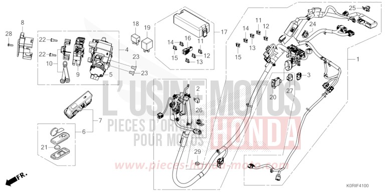 FAISCEAU DES FILS von SH125AD PEARL NIGHTSTAR BLACK (NHA84) von 2023