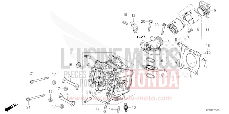 CULASSE von SH125 MAT PEARL COOL WHITE (NHB44) von 2023