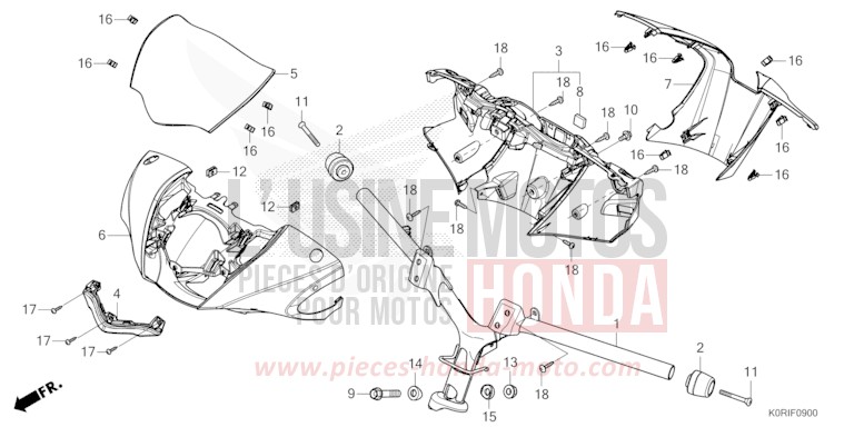 MANETTE DE DIRECTION/REVETEMENT DE GUIDON von SH125AD PEARL FALCON GRAY (NHC61) von 2023