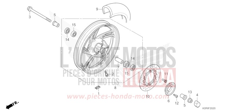 ROUE AVANT von SH125 PEARL FALCON GRAY (NHC61) von 2023