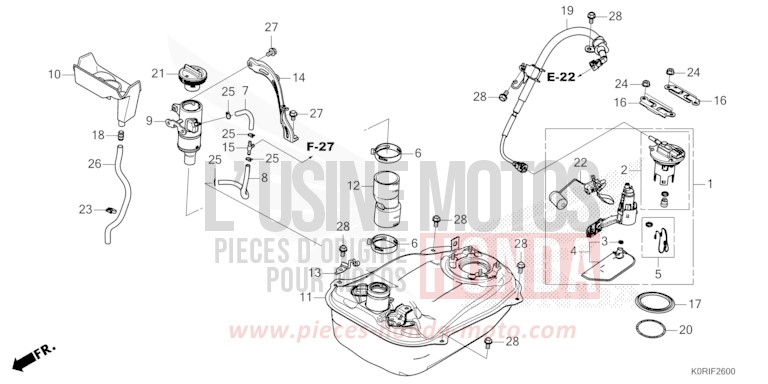 RESERVOIR A CARBURANT von SH125 PEARL FALCON GRAY (NHC61) von 2023