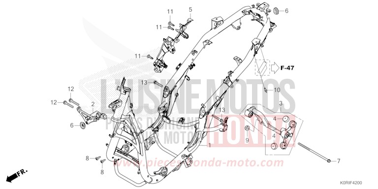CARROSSERIE DE CHASSIS von SH125 MAT PEARL PACIFIC BLUE (PB397) von 2023