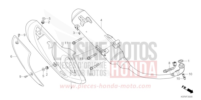 SILENCIEUX D'ECHAPPEMENT von SH125AD PEARL FALCON GRAY (NHC61) von 2023