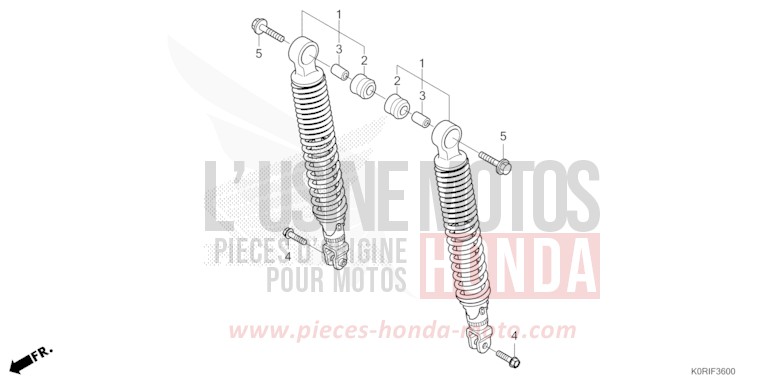 COUSSIN ARRIERE von SH125AD PEARL FALCON GRAY (NHC61) von 2023