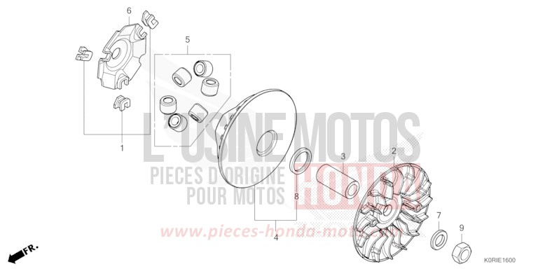 ANTRIEBSFLAECHE von SH125 MAT PEARL COOL WHITE (NHB44) von 2023