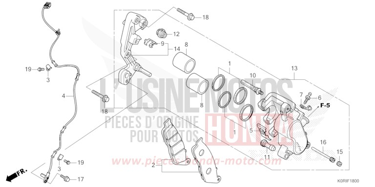 ETRIER DE FREIN AVANT von SH125AD PEARL NIGHTSTAR BLACK (NHA84) von 2023