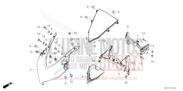 OBERER WINDLAUF von CBR650R GRAND PRIX RED (R380) von 2021