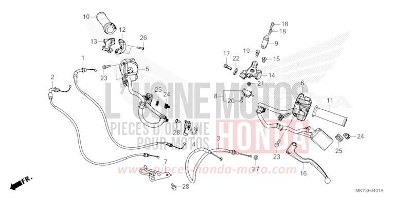 HEBELGRIFF/SCHALTER/KABEL (CBR650RA) von CBR650R MAT GUNPOWDER BLACK METALLIC (NH436) von 2022