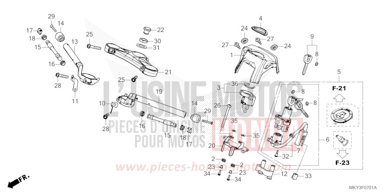 ROHRGRIFF/OBERE BRUECKE (CBR650RA) von CBR650R MAT GUNPOWDER BLACK METALLIC (NH436) von 2022