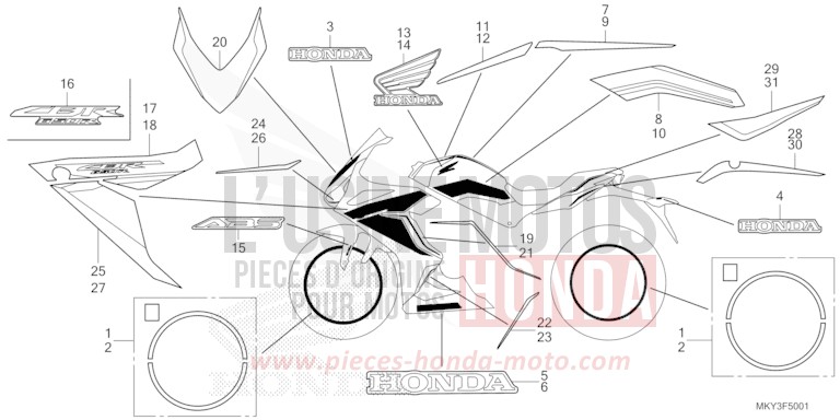 MARKE (CBR650RA) von CBR650R MAT GUNPOWDER BLACK METALLIC (NH436) von 2022