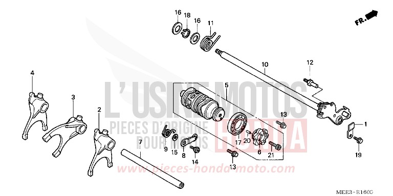 SCHALTTROMMEL von CBR600RR PEARL FLASH YELLOW (Y163) von 2003