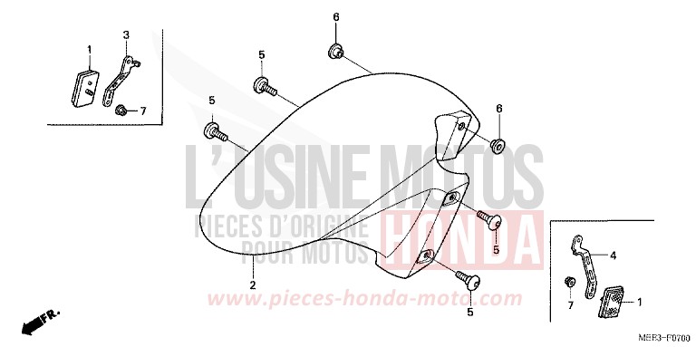 KOTFLUEGEL, VORNE (CBR600RR3/4) von CBR600RR PEARL FLASH YELLOW (Y163) von 2003
