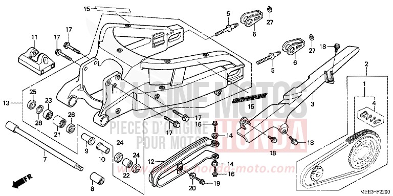 SCHWINGE (CBR600RR3/4) von CBR600RR PEARL FLASH YELLOW (Y163) von 2003