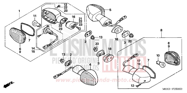 BLINKER (AUSSER CM) von CBR600RR PEARL FLASH YELLOW (Y163) von 2003