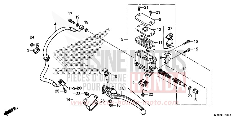REAR BRAKE MASTER CYLINDER von X-ADV PEARL GLARE WHITE (NHB53) von 2017