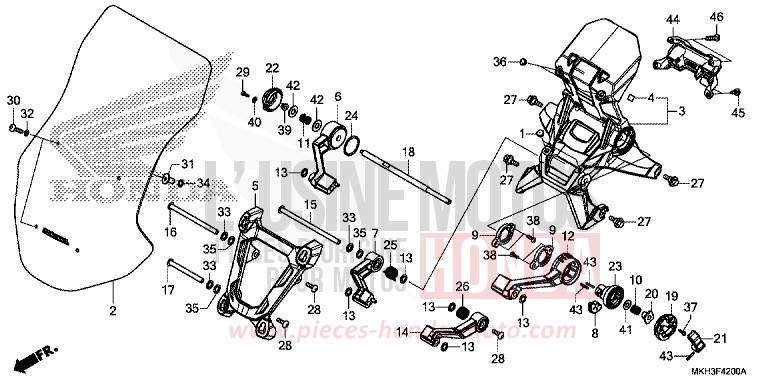 WINDSCHUTZSCHEIBE von X-ADV PEARL GLARE WHITE (NHB53) von 2017