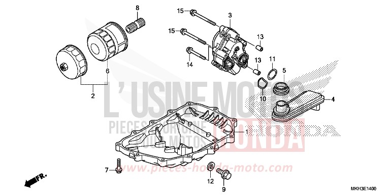 OELWANNE/OELPUMPE von X-ADV MAT BULLET SILVER (NH389) von 2017