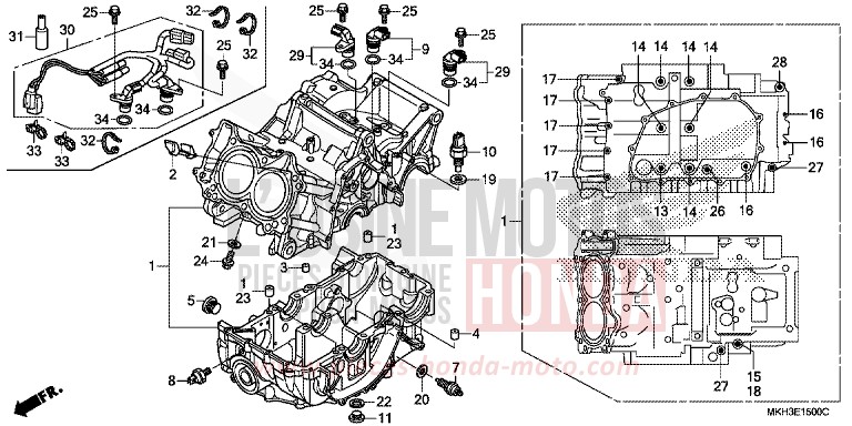 KURBELGEHAEUSE von X-ADV MAT BULLET SILVER (NH389) von 2017