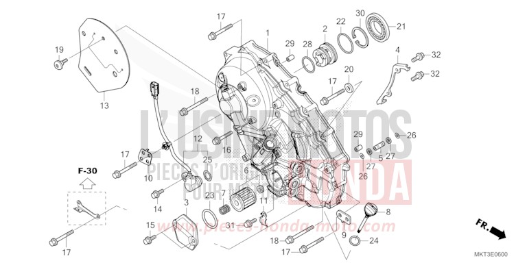 KURBELGEHAEUSEABDECKUNG von X-ADV IRIDIUM GRAY METALLIC (NHC65) von 2024