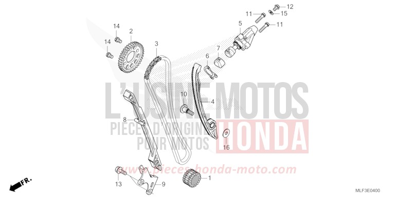 NOCKENWELLENKETTE/SPANNVORRICHTUNG von NT1100 MAT IRIDIUM GRAY METALLIC (NHC64) von 2024
