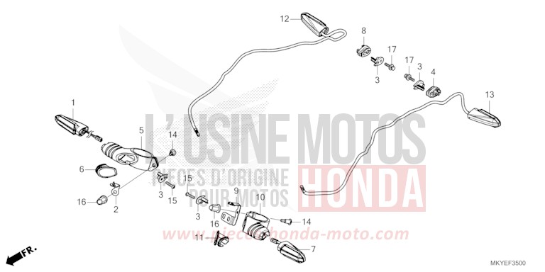 BLINKER (CB650RA/CB650RAC) von CB650R CANDY CHROMOSPHERE RED (R381) von 2024